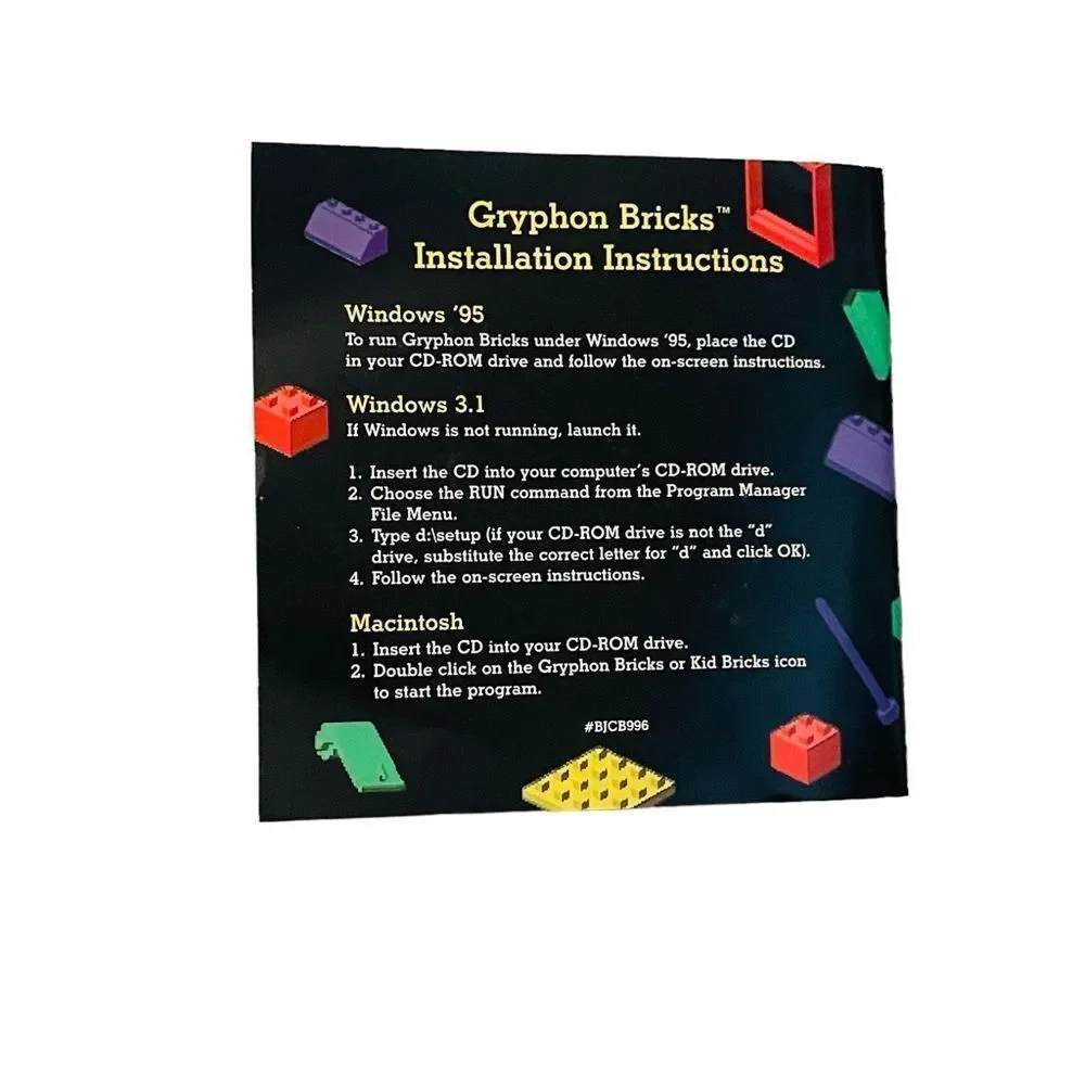 10/$25🦋 Gryphon Bricks CD-ROM PC Game